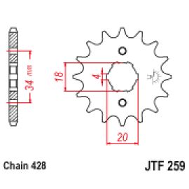 Piñón JT Sprockets de acero JTF259