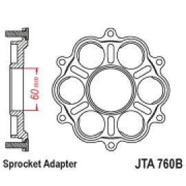 Portacoronas JT Sprockets JTA760B de aluminio