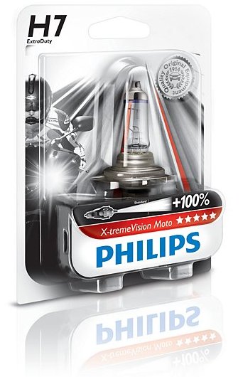 Lámpara faro moto Philips Xtreme Vision H7 100% más de luz