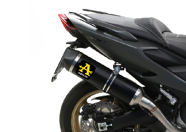 fecha Pais de Ciudadania Correctamente Escape Arrow Race-Tech homologado en aluminio negro para Yamaha T-MAX 530 /  560 17-20