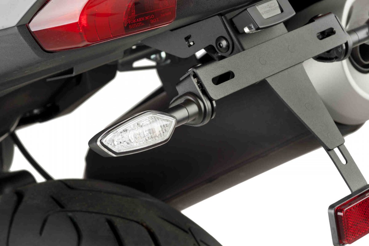 Pareja de intermitentes traseros moto LED homologados Puig 9557N con luz de  posición y freno
