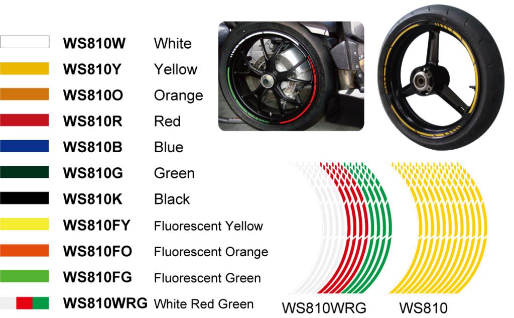 dinastía Despertar Disipación Adhesivos de color para llantas de moto tipo arco ITR IT16072