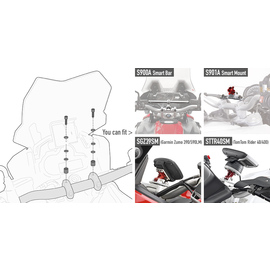 Kit de fixação Givi para Smart Bar S900A/Smart Mount S901A para HONDA, MOTO GUZZI, DUCATI, (Ver más marcas)