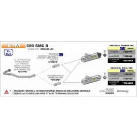 Conector Arrow no homologado en acero inox. para KTM 690 SMC / R 19-23 | 690 ENDURO / R 19-23