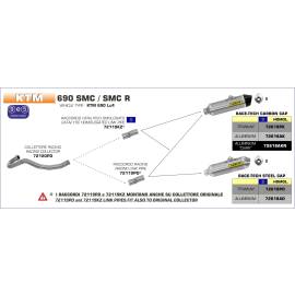 Escape Arrow Race-Tech homologado en aluminio para KTM 690 SMC / R 09-16 | 690 ENDURO / R 09-16