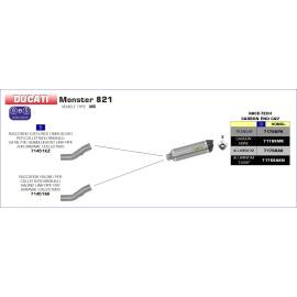 Conector Arrow no homologado en acero inox. para DUCATI MONSTER 1200 / S / R 14-15 | MONSTER 821 14-17 | DIAVEL 11-16