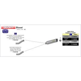 Conector Arrow no homologado en acero inox. para DUCATI MONSTER 1200 / S / R 14-15 | MONSTER 821 14-17 | DIAVEL 11-16