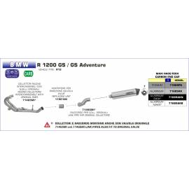 Conector Arrow no homologado en acero inox. para BMW R 1200 GS/ADVENTURE 10-12