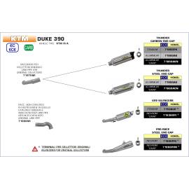 Conector Arrow no homologado en acero inox. para KTM Duke 125/390 17-20|RC 125/390 17-20|Husqvarna Svartpilen/Vitpilen 401 18-19