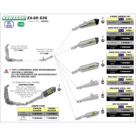 Escape homologado Arrow GP2 homologado en titanio para KAWASAKI ZX-6R / 636 19-20