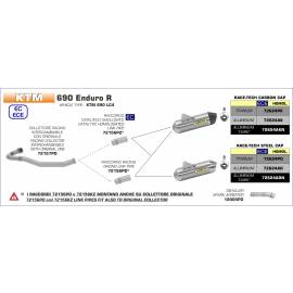 Colector Arrow no homologado en acero inox. para KTM 690 SMC / R 19-23 | 690 ENDURO / R 19-23