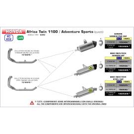 Escape Arrow Maxi Race-Tech homologado en aluminio para Honda CRF 1100 L Africa Twin 2020