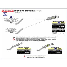 Conector racing Arrow para colectores originales de Aprilia TUONO 1100 V4 17-18 / RSV4 1100 Factory 19-20