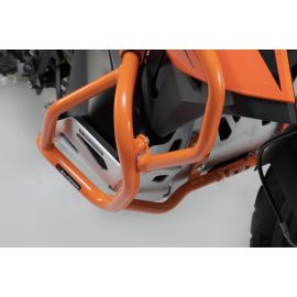 Crashbars basses SW Motech en orange pour KTM 790 ADVENTURE / R / RALLY 19-21 | 890 ADVENTURE 21-23