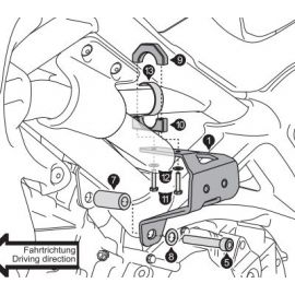 Kit de fijación de topes anticaida SW Motech negro para Suzuki SFV650 Gladius 09-21 / SV650 ABS 15-21 (No incluye los protectores)