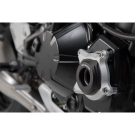 Tapa protectora del motor SW Motech en negro/acero inox. para Kawasaki Z900 16-21 / Z900RS 17-21