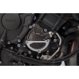 Tapa protectora del motor SW Motech en negro/acero inox. para Yamaha MT-10 16-21