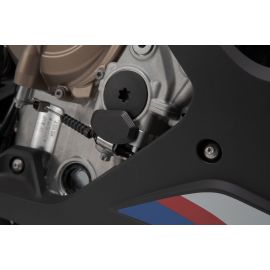 Couvercle de protection de moteur SW Motech en noir/acier inox. pour BMW S1000RR 19-21
