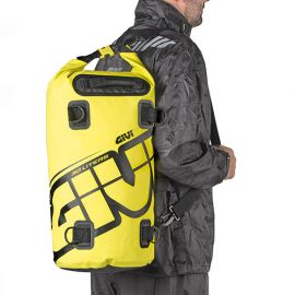 Sac Easy-T Givi rouleau étanche pour selle ou porte-bagages 30 litres, motif jaune neon