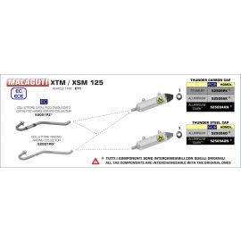 Collecteurs Arrow homologué en acier inoxidable pour Aprilia RX-SX 125 18-20|UM DRS EX 125 18-20|Malaguti XTM-XSM 125 18-20
