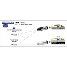 Connecteur Arrow non homologué en acier inoxidable pour Yamaha Xmax 250 09-16