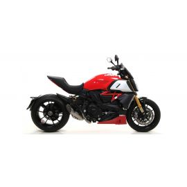 Échappement Arrow Street Thunder non homologué en acier inoxydable noir pour Ducati Diavel1260S 19-20