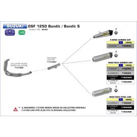 Collecteurs Arrow non homologué en acier inoxidable pour Suzuki Bandit 650 07-13|GSX-F 650 07-15|Bandit 1250 07-16|GSX-F 1250 10-16