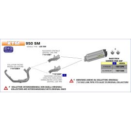 Connecteur Arrow non homologué en acier inoxidable pour KTM 950 SM 06-09 | 990 SM-SMR 08-13