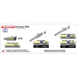Escape Arrow GP2 homologado en titanio para DUCATI 959 PANIGALE 16-19