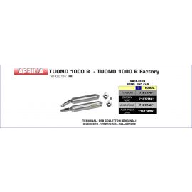 Échappement Arrow Race-Tech nada en aluminium pour Aprilia RSV 1000 R 04-08 | Tuono 1000 R 06-10