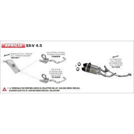Collecteurs Arrow non homologué en acier inoxidable pour Aprilia SX-V 450 07-14 |SX-V 550 07-14