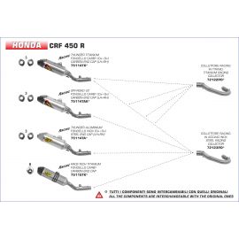 Échappement Arrow Off-Road Thunder non homologué en aluminium pour HONDA CRF 450 R 13-16