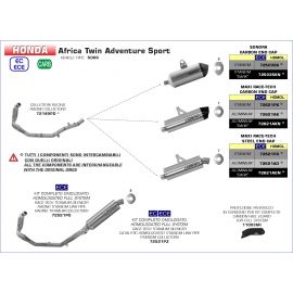 Escape Arrow Sonora homologado en titanio negro para Honda Africa Twin ADV Sports 18-19 y Honda CRF 1000L Africa Twin 16-19