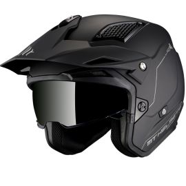 Casco trial MT District SV Solid A1 negro mate