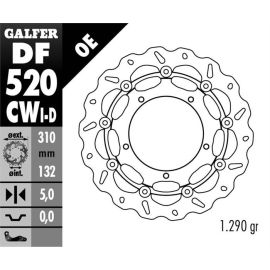 Disco de freno izquierdo flotante Galfer Wave CW DF520CWI