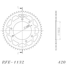 Corona Supersprox RFE-1132-BLK de acero en negro