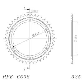 Corona Supersprox RFE-6608-BLK de acero en negro