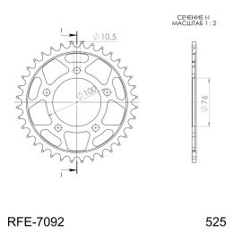 Corona Supersprox RFE-7092-BLK de acero en negro