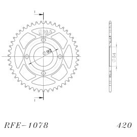 Corona Supersprox RFE-1078-BLK de acero en negro