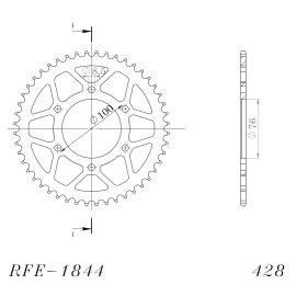 Couronne Supersprox RFE-1844-BLK en acier en noir