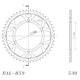 Corona Supersprox RAL-859-BLK de aluminio en negro