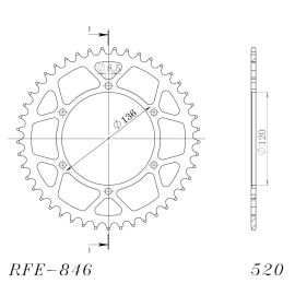 Couronne Supersprox RFE-846-BLK en acier en noir