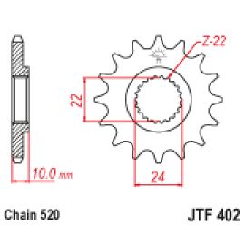 Piñón JT Sprockets de acero JTF402