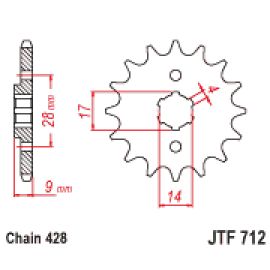 Piñón JT Sprockets de acero JTF712