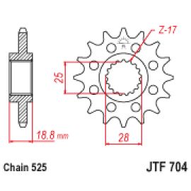 Piñón JT Sprockets de acero JTF704