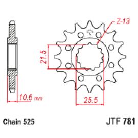 Piñón JT Sprockets de acero JTF781