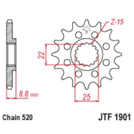 Piñón JT Sprockets de acero JTF1901