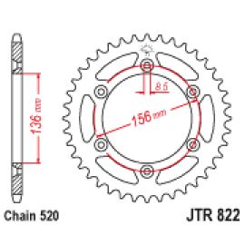 Corona JT Sprockets JTR822 de acero