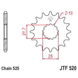 Rodas dentadas de borracha JT Sprockets de aço JTF520