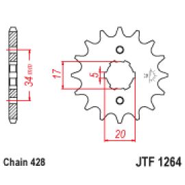 Piñón JT Sprockets de acero JTF1264